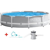 Intex Rundpool ""Framepool" 305x76 cm" inkl. hochwertigem Intex Pool-Reinigungsset von Intex