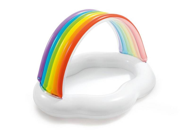 Intex Rundpool Intex 57141 Kinderplanschbecken Regenbogen Pool Planschbecken 142x119x (Ohne Pumpe), Abmessungen: 142x119x84 cm von Intex
