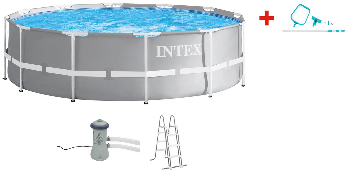 Intex Rundpool »PRISM FRAME PREMIUM POOL« (Set), inkl. hochwertigem Intex Pool-Reinigungsset von Intex