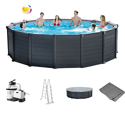 Intex Schwimmbad Ø 478 x 124 cm Gestellbecken Set Graphit von Intex