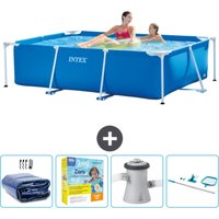 Schwimmbecken mit rechteckigem Rahmen – 220 x 150 x 60 cm – Blau – im Lieferumfang enthalten Accessoire CB14 - Intex von Intex