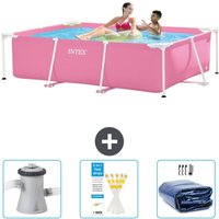 Schwimmbecken mit rechteckigem Rahmen – 220 x 150 x 60 cm – Rosa – im Lieferumfang enthalten Accessoire CB74 - Intex Schwimmbecken mit rechteckigem Rahmen – 220 x 150 x 60 cm – Rosa – im Lieferumfang enthalten Accessoire CB74 - Intex von Intex