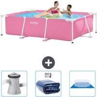Schwimmbecken mit rechteckigem Rahmen – 220 x 150 x 60 cm – Rosa – im Lieferumfang enthalten Accessoire CB76 - Intex Schwimmbecken mit rechteckigem Rahmen – 220 x 150 x 60 cm – Rosa – im Lieferumfang enthalten Accessoire CB76 - Intex von Intex