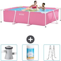 Schwimmbecken mit rechteckigem Rahmen – 220 x 150 x 60 cm – Rosa – im Lieferumfang enthalten Accessoire CB84 - Intex Schwimmbecken mit rechteckigem Rahmen – 220 x 150 x 60 cm – Rosa – im Lieferumfang enthalten Accessoire CB84 - Intex von Intex