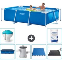 Intex-Schwimmbecken mit rechteckigem Rahmen – 260 x 160 x 65 cm – Blau – im Lieferumfang enthalten Accessoire von Intex