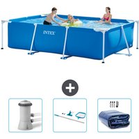 Intex - Schwimmbecken mit rechteckigem Rahmen – 300 x 200 x 75 cm – Blau – im Lieferumfang enthalten Accessoire CB81 von Intex