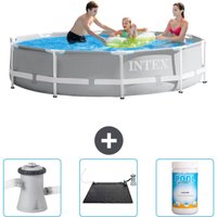 Schwimmbecken mit rundem Prismenrahmen – 305 x 76 cm – Grau – im Lieferumfang enthalten Accessoire CB80 - Intex von Intex