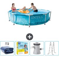 Schwimmbecken mit rundem Rahmen – 305 x 76 cm – Wasserdruck – im Lieferumfang enthalten Accessoire CB13 - Intex von Intex