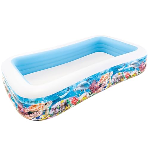 Intex 58485NP - Aufblasbarer Swim Center Fisch-Pool, Vinyl, Mehrfarbig, 305x183x56 cm von Intex