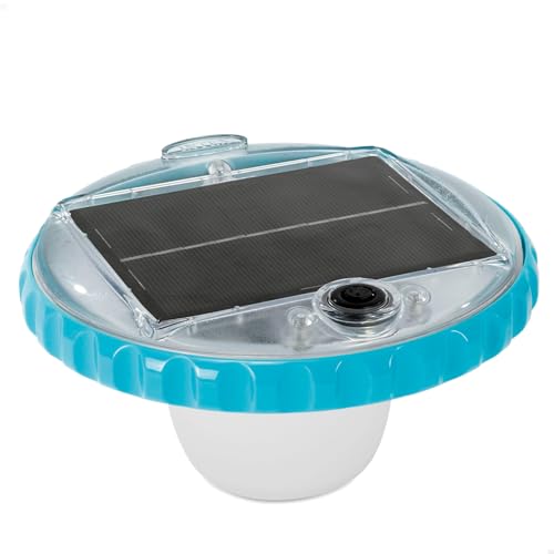 Intex Solar Powered LED Floating Poolleuchte - Solarbetriebene Blitzboje - 2 Beleuchtungsmodi, 28695, Weiß von Intex