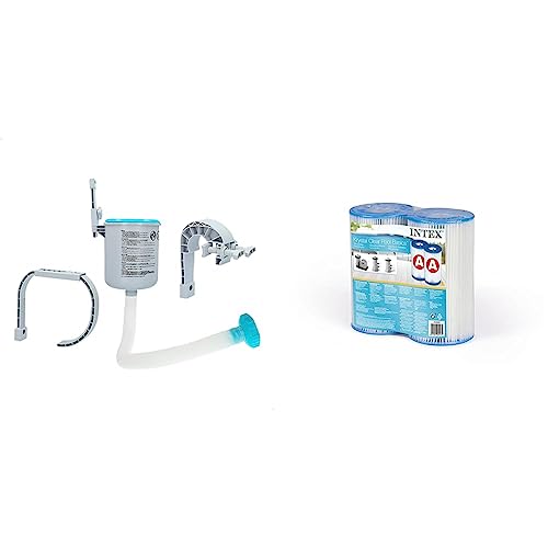 Intex Surface Skimmer - Deluxe Wall Mount Surface Skimmer - Suspension Skimmer & 2 x Ersatzfilter A Kartusche Filterkartusche Filterpumpe Pool Filter Pumpe von Intex