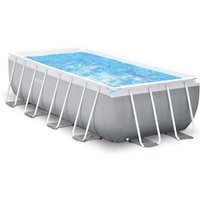 Intex - Swimming Pool Set Frame Prism 488x244x107cm Pumpe Leiter Boden-Abdeckplane von Intex