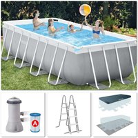 Intex - Swimming Pool Set Frame Prism 488x244x107cm Pumpe Leiter Boden-Abdeckplane von Intex