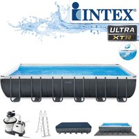 Intex - Frame Swimming Pool Set Ultra Quadra xtr anthrazit 732 x 366 x 132 cm Inkl. Sandfilteranlage von Intex