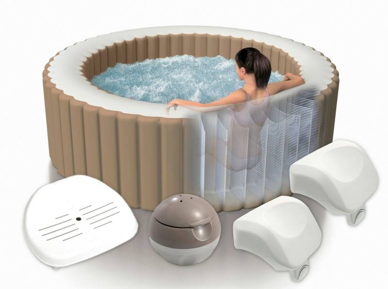Intex Whirlpool Whirlpool PureSPA Bubble (sahara tan, Ø196cm) + Zubehör von Intex