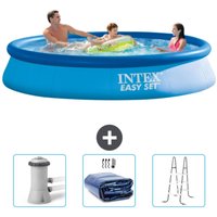 Intex - runder aufblasbarer Easy-Set-Pool – 366 x 76 cm – Blau – im Lieferumfang enthalten Accessoire CB83 von Intex