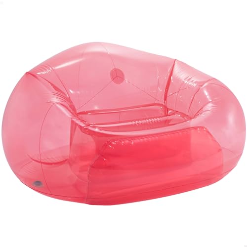 Intex transparenter rosa Beanless Bag Chair, aufgeblasene Größe: 137 cm x 127 cm x 74 cm (66501NP) von Intex