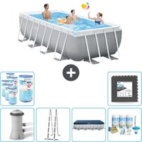 Pool mit rechteckigem Prismenrahmen – 400 x 200 x 122 cm – Grau – Inklusive Zubehör CB31 - Intex Pool mit rechteckigem Prismenrahmen – 400 x 200 x 122 cm – Grau – Inklusive Zubehör CB31 - Intex von Intex