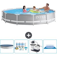 Pool mit rundem Prismenrahmen – 366 x 76 cm – Grau – im Lieferumfang enthalten Accessoire CB59 - Intex Pool mit rundem Prismenrahmen – 366 x 76 cm – Grau – im Lieferumfang enthalten Accessoire CB59 - Intex von Intex