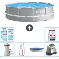 Round Prism Frame Swimming Pool – 366 x 99 cm – Grau – Inklusive Zubehör CB55 - Intex Round Prism Frame Swimming Pool – 366 x 99 cm – Grau – Inklusive Zubehör CB55 - Intex von Intex