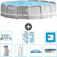 Round Prism Frame Swimming Pool – 427 x 107 cm – Grau – Inklusive Zubehör CB42 - Intex Round Prism Frame Swimming Pool – 427 x 107 cm – Grau – Inklusive Zubehör CB42 - Intex von Intex