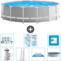 Round Prism Frame Swimming Pool – 457 x 122 cm – Grau – Inklusive Zubehör CB42 - Intex Round Prism Frame Swimming Pool – 457 x 122 cm – Grau – Inklusive Zubehör CB42 - Intex von Intex