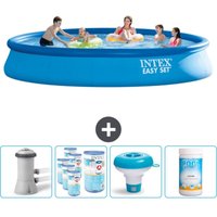 Intex - runder aufblasbarer Easy Set-Schwimmpool – 457 x 84 cm – Blau – Inklusive Zubehör CB89 von Intex