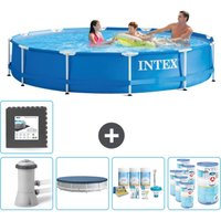 Rundrahmen-Schwimmbecken – 366 x 76 cm – Blau – Inklusive Zubehör CB17 - Intex von Intex