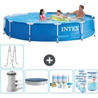 Rundrahmen-Schwimmbecken – 366 x 76 cm – Blau – Inklusive Zubehör CB20 - Intex von Intex