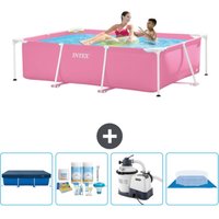 Schwimmbecken mit rechteckigem Rahmen – 220 x 150 x 60 cm – Rosa – im Lieferumfang enthalten Accessoire CB59 - Intex von Intex