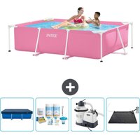 Schwimmbecken mit rechteckigem Rahmen – 220 x 150 x 60 cm – Rosa – im Lieferumfang enthalten Accessoire CB62 - Intex von Intex