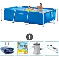 Schwimmbecken mit rechteckigem Rahmen – 260 x 160 x 65 cm – Blau – im Lieferumfang enthalten Accessoire CB12 - Intex Schwimmbecken mit rechteckigem Rahmen – 260 x 160 x 65 cm – Blau – im Lieferumfang enthalten Accessoire CB12 - Intex von Intex