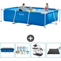 Schwimmbecken mit rechteckigem Rahmen – 300 x 200 x 75 cm – Blau – im Lieferumfang enthalten Accessoire CB62 - Intex von Intex
