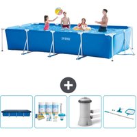 Intex - Schwimmbecken mit rechteckigem Rahmen – 450 x 220 x 84 cm – Blau – im Lieferumfang enthalten Accessoire CB7 von Intex