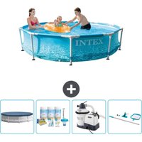 Schwimmbecken mit rundem Rahmen – 305 x 76 cm – Wasserdruck – im Lieferumfang enthalten Accessoire CB65 - Intex von Intex