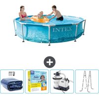 Schwimmbecken mit rundem Rahmen – 305 x 76 cm – Wasserdruck – im Lieferumfang enthalten Accessoire CB71 - Intex von Intex