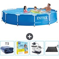 Schwimmbecken mit rundem Rahmen – 366 x 76 cm – Blau – im Lieferumfang enthalten Accessoire CB69 - Intex von Intex