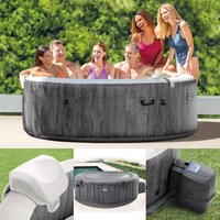 Whirlpool INTEX Pure SPA Bubble Massage Greywood Deluxe Ø 216 x 71 cm grau von Intex