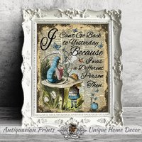 Alice Im Wunderland - Wandkunst Auf Wörterbuch-Buchseite Louis Carroll Inspirational Zitat von IntheFrameShop