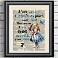 Kunstdruck Alice Im Wunderland Auf Vintage Lexikonseite Tipsy Zitat von IntheFrameShop