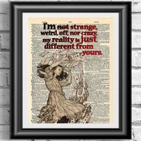 Kunstdruck Auf Wörterbuchseite Alice Im Wunderland. Inspirierendes Zitat-Kunstwerk Recycelten Materialien. Wandkunst Print Vintage Alice Kunstdruck Auf Wörterbuchseite Alice Im Wunderland. Inspirierendes Zitat-Kunstwerk Recycelten Materialien. Wandkunst Print Vintage Alice von IntheFrameShop