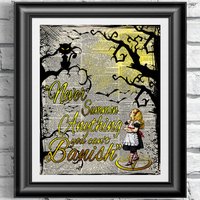 Originaldruck Auf Alter Lexikonseite Gothic Alice Im Wunderland. Zauberspruch-Zitat Mixed-Media-Druck Grinsekatzendekor von IntheFrameShop