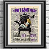 Wörterbuch Kunstdruck Auf Alter Buchseite. Vintage Gemälde Alice Im Wunderland, Kunstwerk. Lexikon. Wandkunst Gothic Media. Geschenk von IntheFrameShop