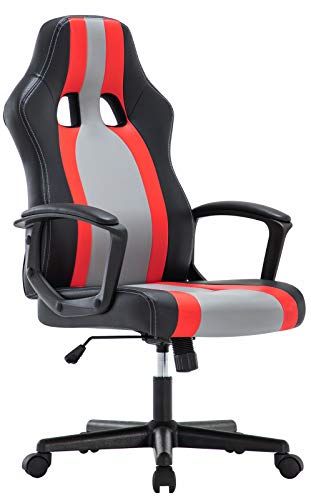 IntimaTe WM Heart Ergonomischer Gaming Stuhl, Hochverstellbarer Computerstuhl, Bürostuhl aus Kunstleder 360 Grad drehbar, Schreibtischstuhl 150kg Belastbarkeit (Rot), ‎67* 62* 111 cm von IntimaTe WM Heart