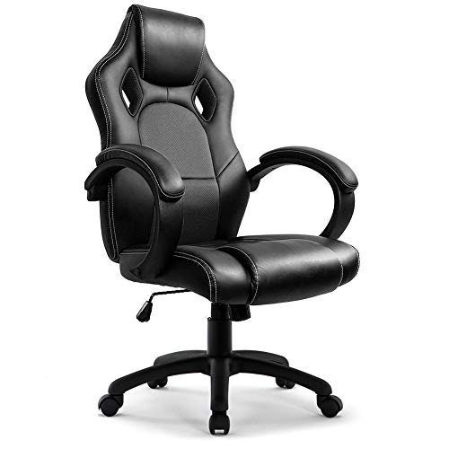 Intimate WM Heart Gaming Stuhl Bürostuhl Gamer Stuhl Drehstuhl Computerstuhl Arbeitsstuhl Schreibtischstuhl Ergonomischer Stuhl Rennstuhl Lederstuhl PC Racing Gaming Stuhl Chefsessel Schwarz von IntimaTe WM Heart