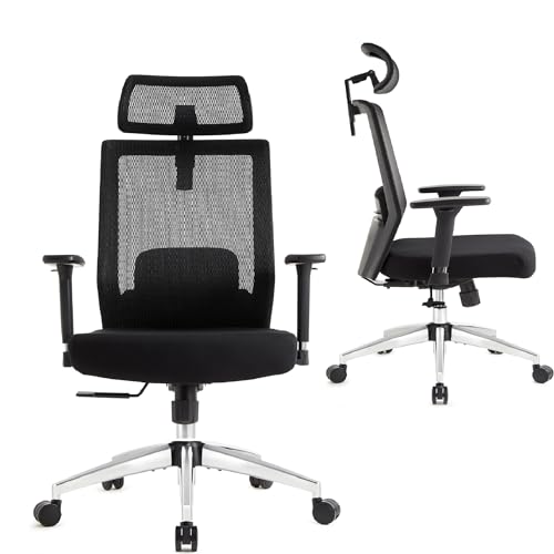 Intimate WM Heart Bürostuhl Ergonomisch Schreibtischstuhl, Drehstuhl mit Verstellbarer Lendenwirbelstütze, Armlehnen und Kopfstütze, Computerstuhl, Netzstuhl, Bis 150 KG Belastbar von IntimaTe WM Heart