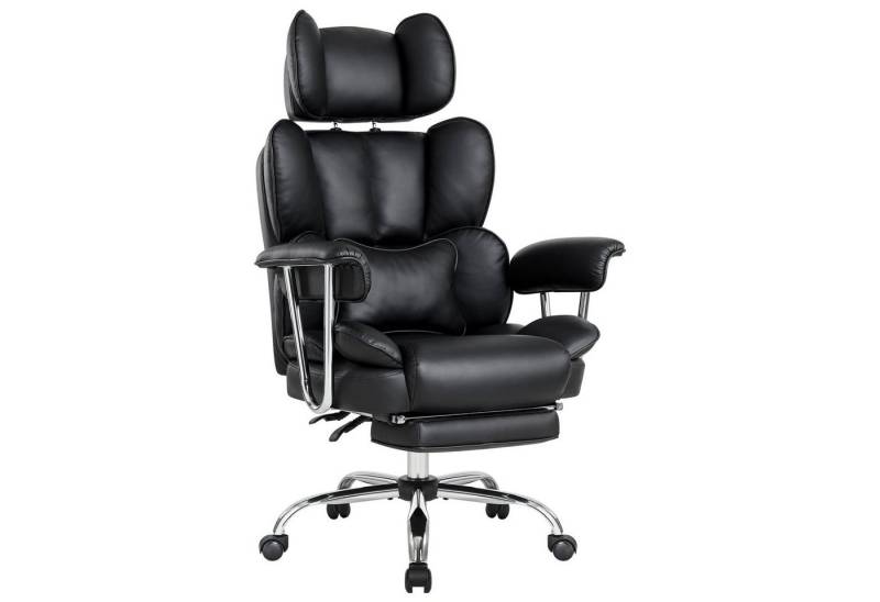 Intimate WM Heart Chefsessel Ergonomischer Bürostuhl, Höhenverstellbar Schreibtischstuhl (Gaming Stuhl mit dickem Kissen), PU-Leder Drehstuhl mit Kopfstützte und Fußstütze von Intimate WM Heart