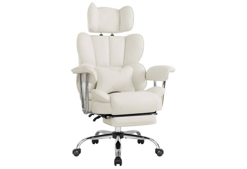 Intimate WM Heart Chefsessel Ergonomischer Bürostuhl, Höhenverstellbar Schreibtischstuhl (Gaming Stuhl mit dickem Kissen), PU-Leder Drehstuhl mit Kopfstützte und Fußstütze von Intimate WM Heart