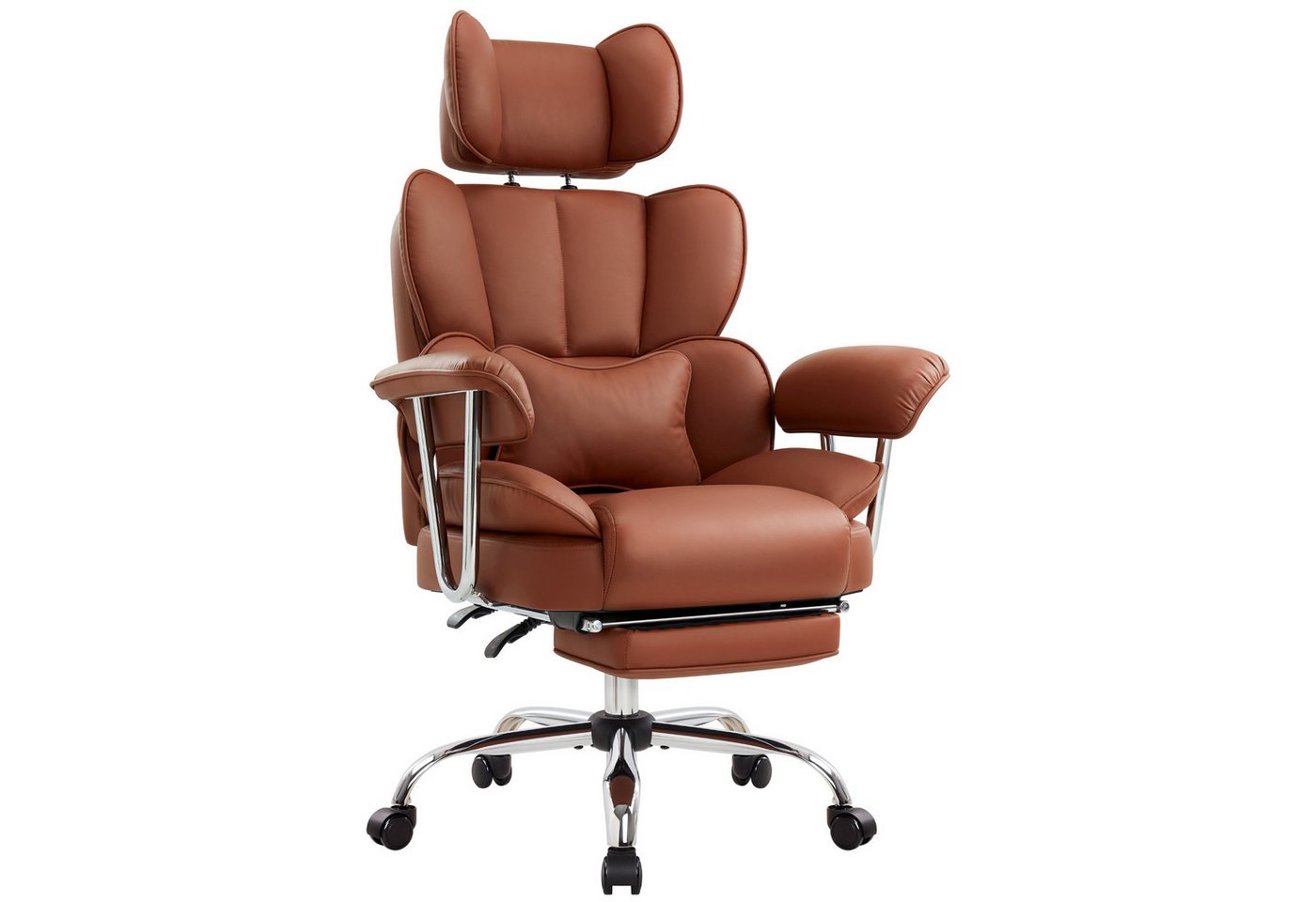 Intimate WM Heart Chefsessel Ergonomischer Bürostuhl, Höhenverstellbar Schreibtischstuhl (Gaming Stuhl mit dickem Kissen), PU-Leder Drehstuhl mit Kopfstützte und Fußstütze von Intimate WM Heart