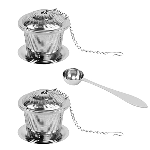 Intirilife 5-teiliges Teeset mit Aufgussvorrichtungen und Löffel aus Edelstahl in Silber - 5 x 5 x 10 cm - Für köstlichen Tee ob Zuhause oder auf Reisen von INTIRILIFE